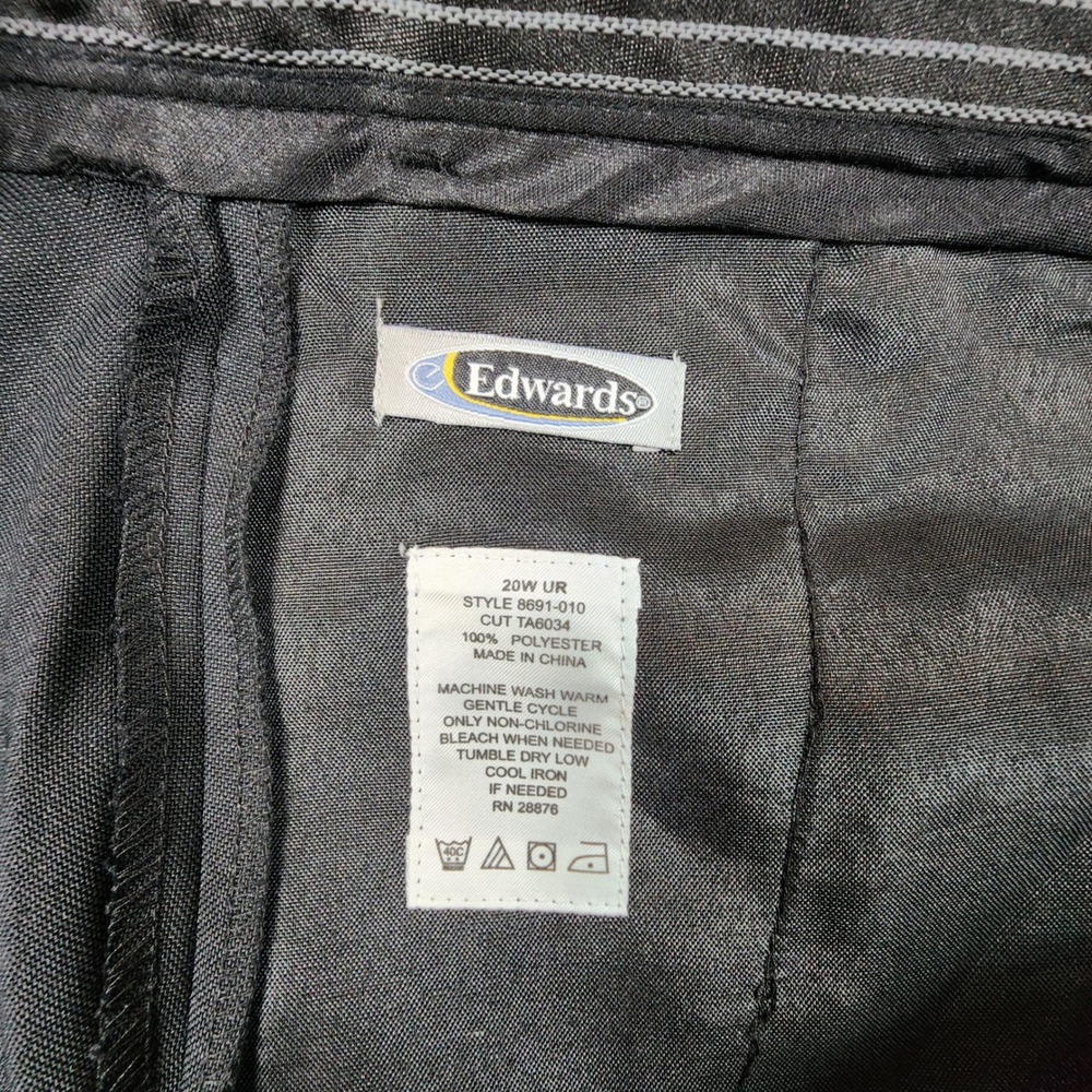 Edwards 8691-010 Womens Black Pleated Pants Size 20W 30 Inseam Dress Trousers - Picture 3 of 6